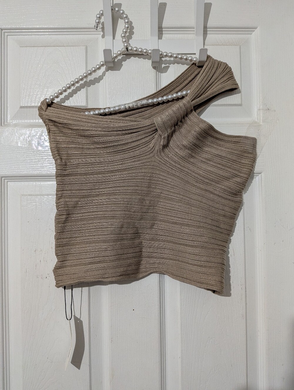 Commense Twisted One Shoulder Ribbed Knit Top - Picture 13 of 13